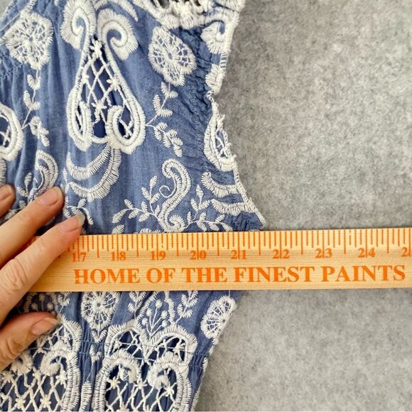 Payal Jain Mira Cotton Embroidered Off Shoulder Milkmaid Midi Dress 10 #AQ - Picture 13 of 13